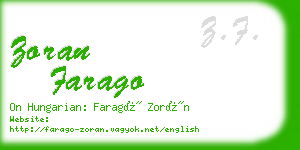 zoran farago business card